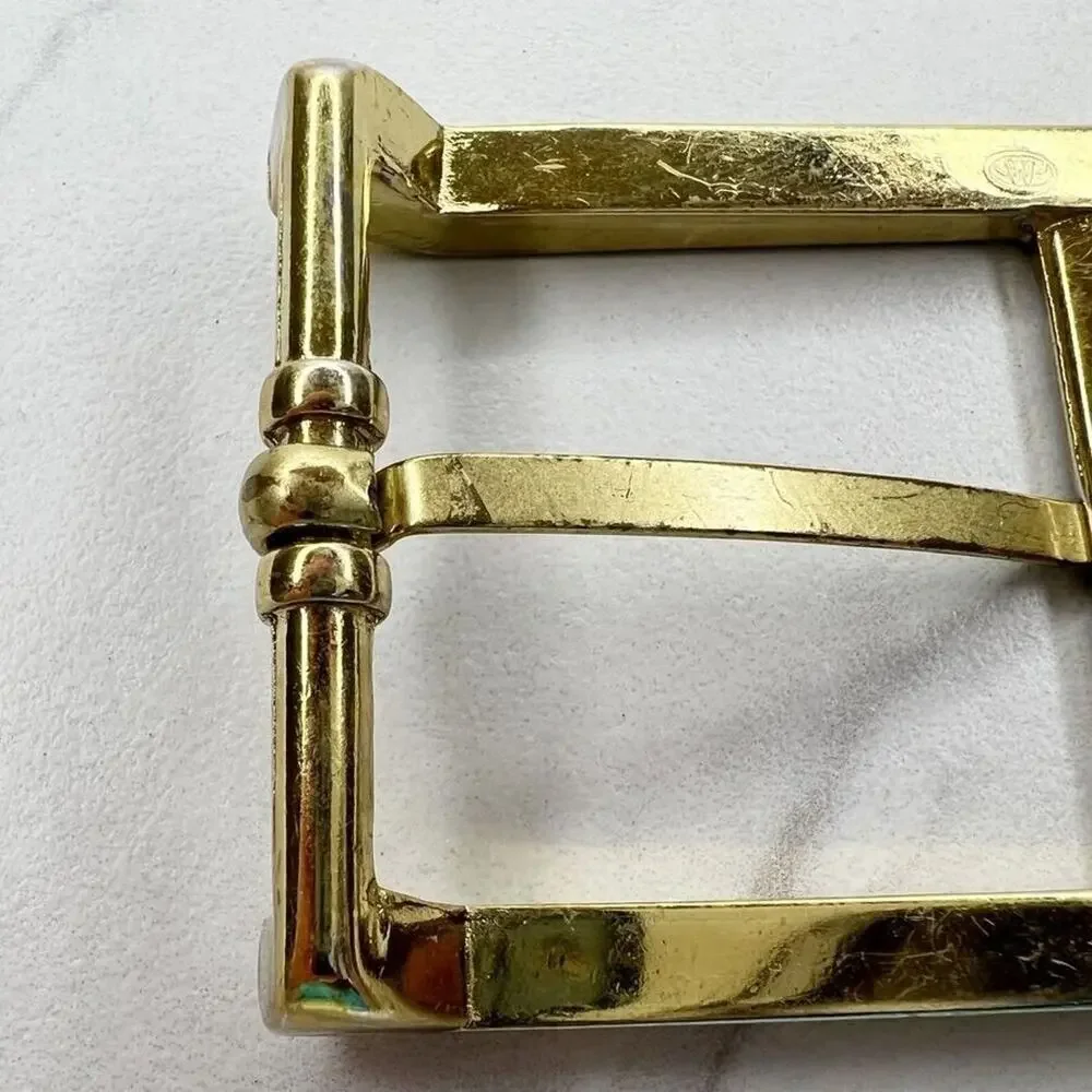 Vintage Silver and Gold Tone Simple Basic Belt Buckle